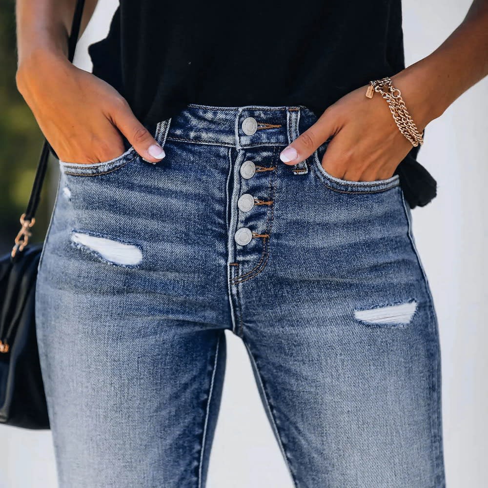 Professional High Waist Ripped Boyfriend Jeans for Women